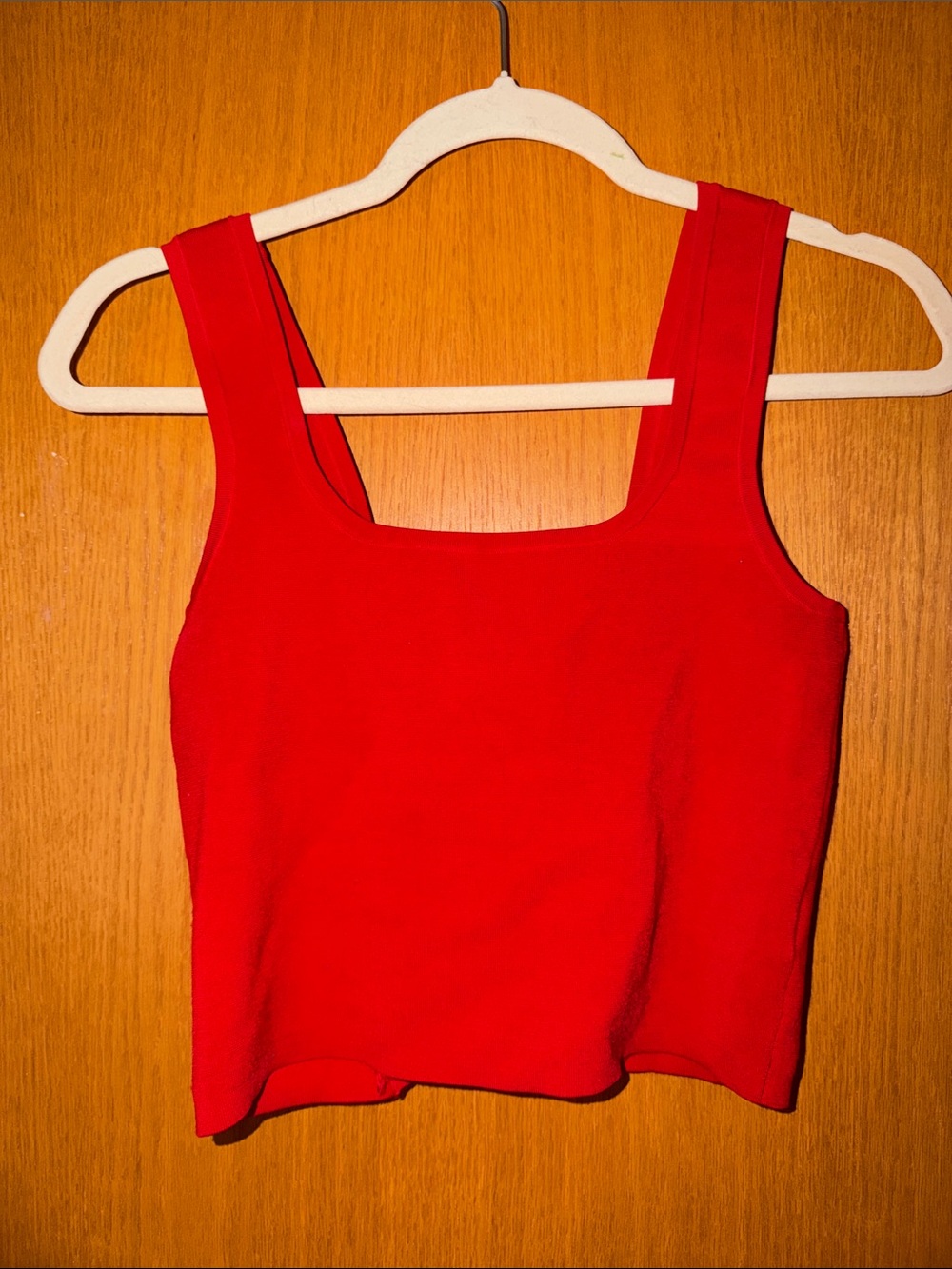 Express Red Square-Neck Crop Tank - Women